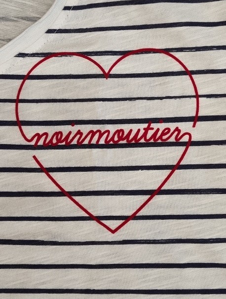 tee-shirt marinière coeur -noirmoutier