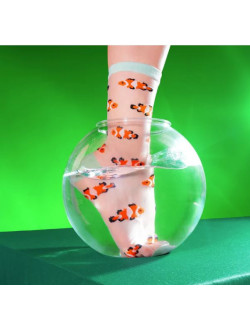 Chaussettes transparente poisson clown