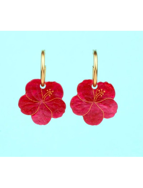Boucles d'oreilles- hibiscus