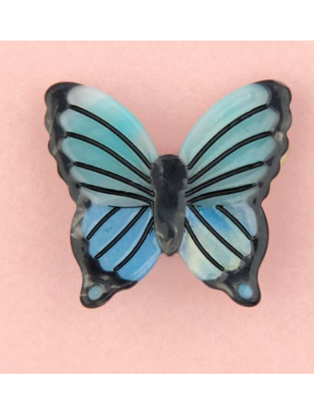 Barrettes papillon bleu