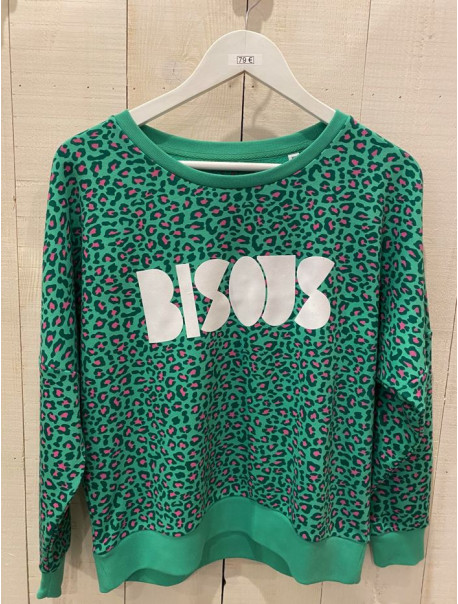 Sweat OVER SIZE -BISOUS-Leopard